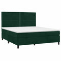 Letto matrimoniale in velluto verde scuro 180x200 cm con materasso e panca, design moderno per camera