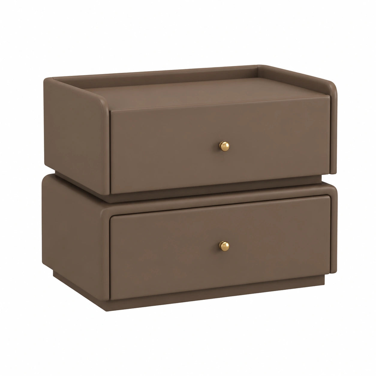 Comodino metà secolo moderno in legno massello con cassetti grandi, assemblato, per camera, soggiorno e ufficio, colore tè al latte, 30 cm