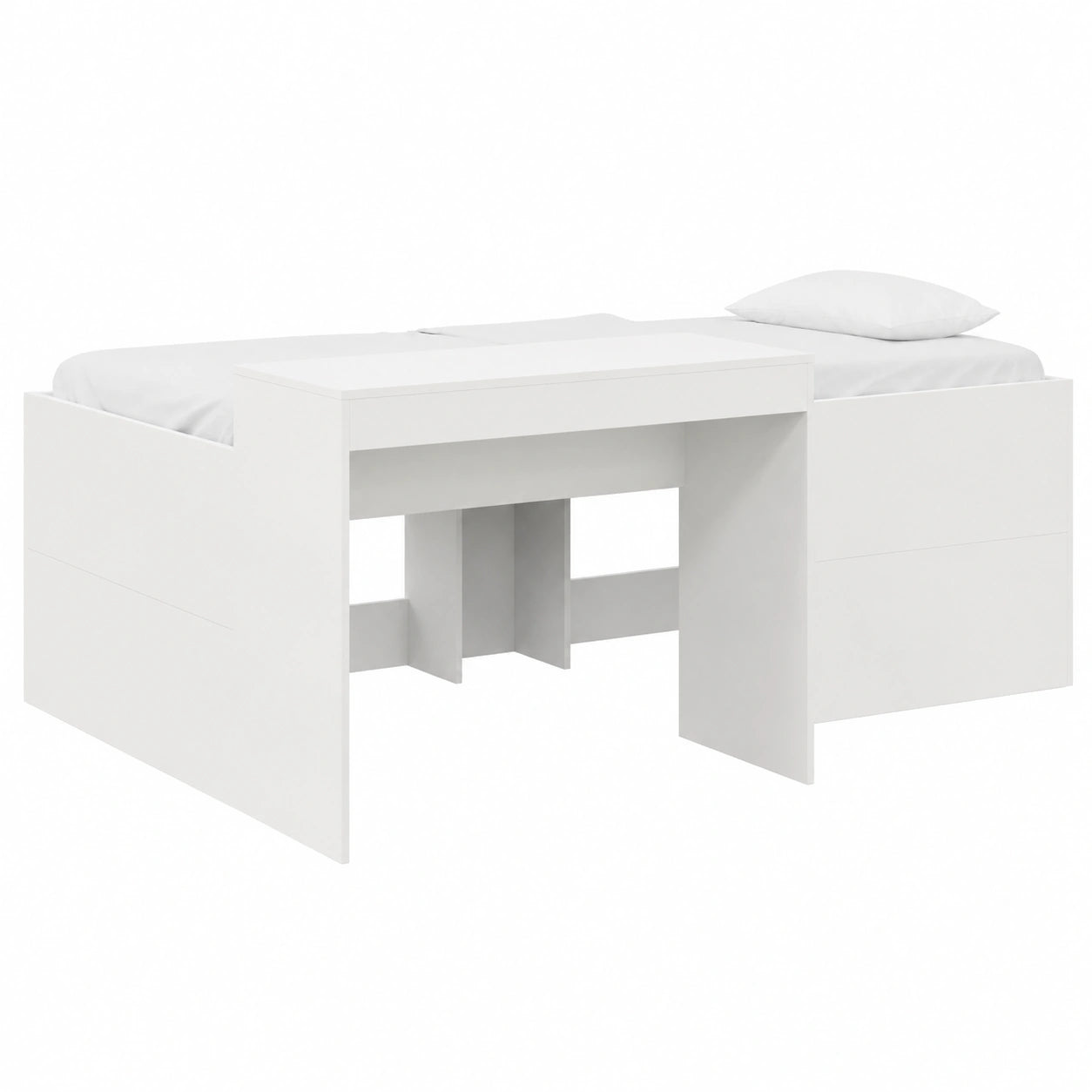 Letto a soppalco per bambini con scrivania bianca 90 x 200 cm - design moderno e salvaspazio