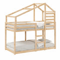Letto a castello in pino massiccio 90x200 cm con tetto, ideale per ragazzi e ospiti