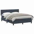 Letto matrimoniale in velluto grigio con materasso, testiera regolabile e LED, 160x210 cm