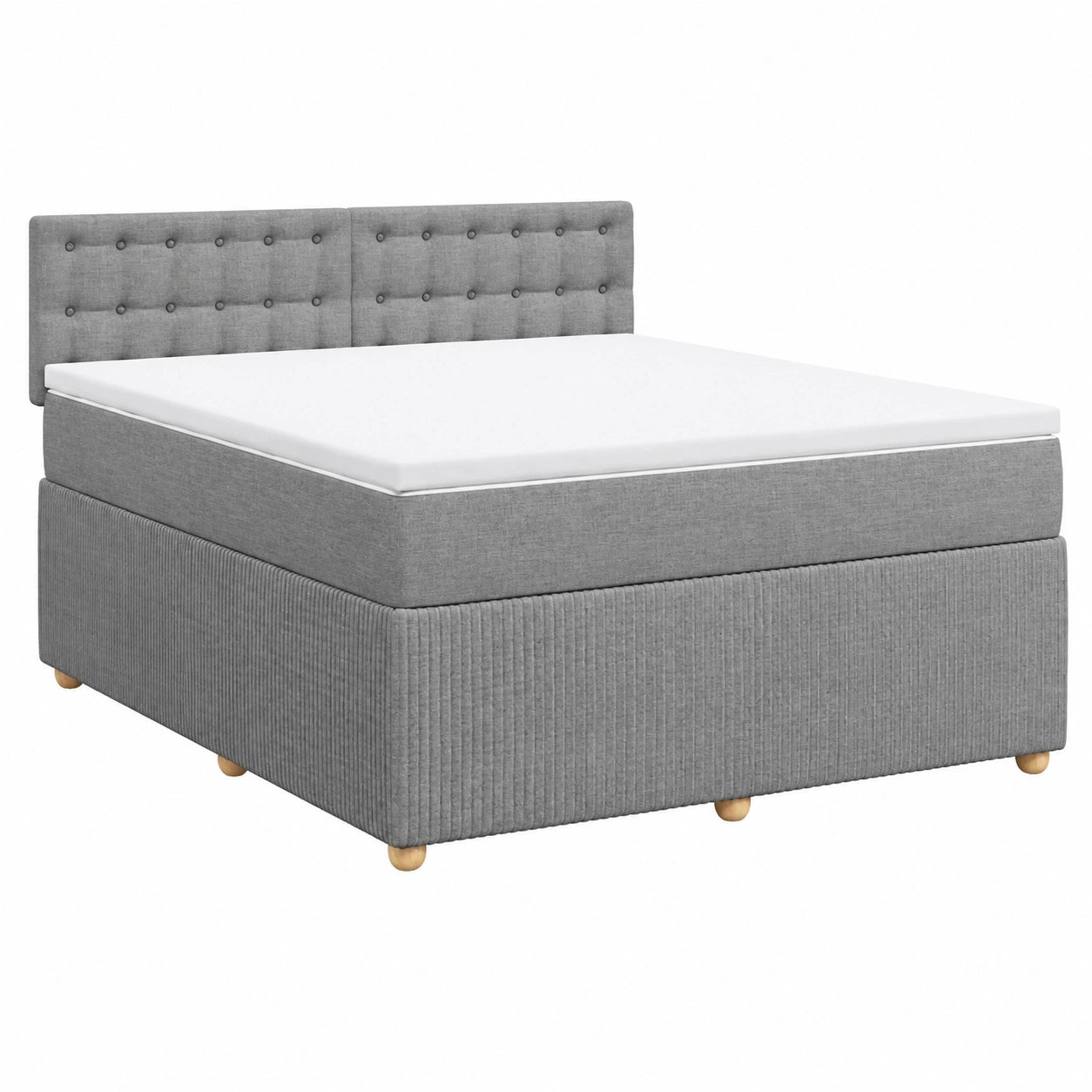 Letto matrimoniale moderno 140x190 cm grigio con materasso e LED