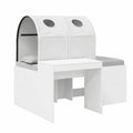 Letto a soppalco multifunzione in legno con scrivania e tunnel, 120x160 cm, per bambini, salvaspazio, rovere Artisan