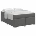 Letto Matrimoniale Moderno 160x200 cm in Tessuto Grigio Scuro con Materasso a Molle, Telaio in Legno Robusto, Capacità 280 kg