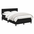 Letto matrimoniale in velluto con molle insacchettate, testiera regolabile, nero, 160 x 210 cm