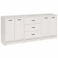 Cassettiera Bianca 210 cm con Armadietto e Cassetti Multipli per Soggiorno e Camera da Letto