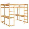 Letto a soppalco in legno di pino con scrivania e scala, 160x200 cm, ideale per bambini, salvaspazio e sicuro
