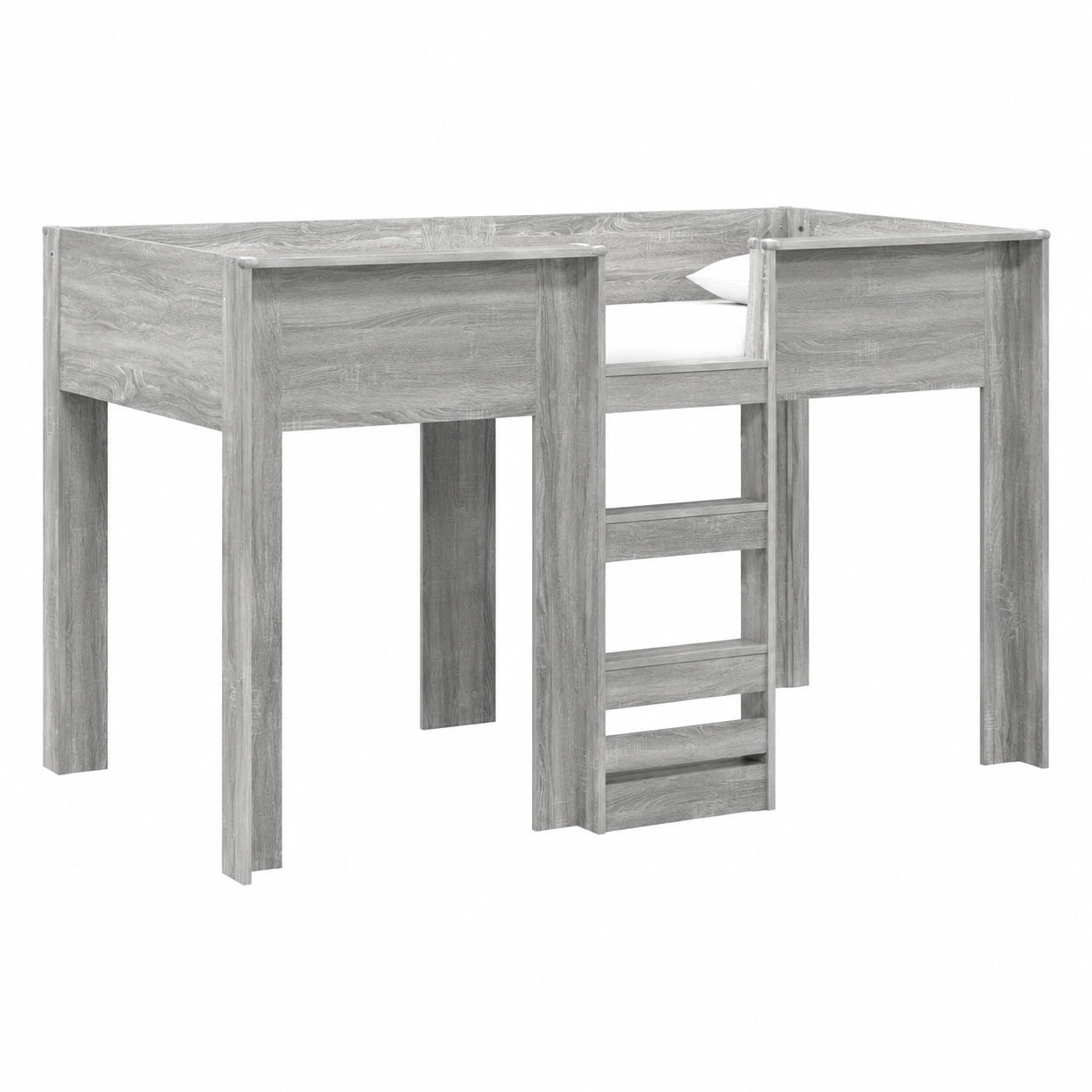 Letto a Castello per Bambini in Legno Grigio 80x200 cm, Design Compatto e Robusto