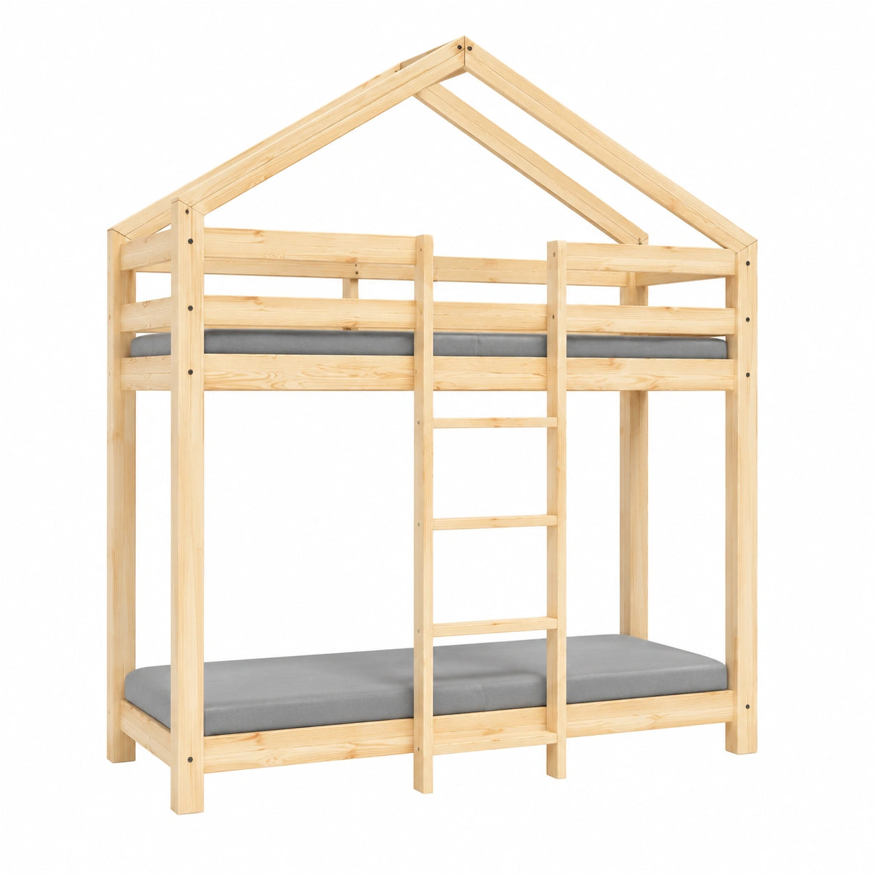 Letto a castello in legno per bambini Leo Doblo 70x160 cm con rete