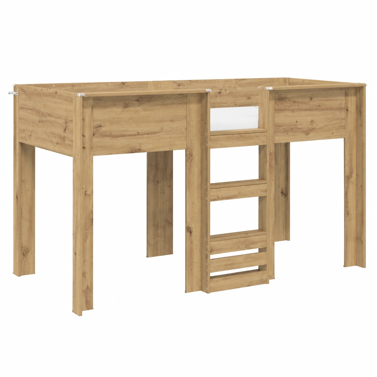 Letto a Castello in Rovere per Bambini 80x200 cm, Design Moderno e Salvaspazio, Struttura Robusta per Due Letti