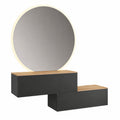 Armadio da Ingresso Sospeso in Rovere Oro e Antracite, 100 cm