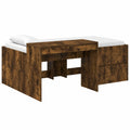 Letto a soppalco compatto in legno di rovere affumicato con scrivania integrata, ideale per camerette