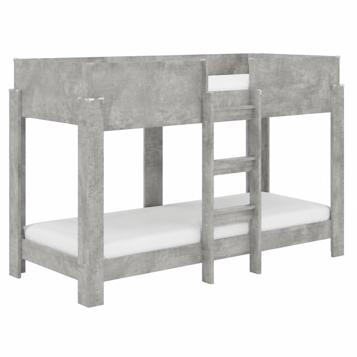 Letto a Castello Salvaspazio per Bambini 90x190 cm in Grigio Cemento, Struttura Robusta e Facile Montaggio