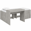 Letto a soppalco per bambini con scrivania integrata, grigio sonoma, 80x200 cm, salvaspazio e moderno