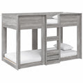 Letto a Castello Salvaspazio Grigio Sonoma 90x200 cm in Legno con Doghe di Sicurezza
