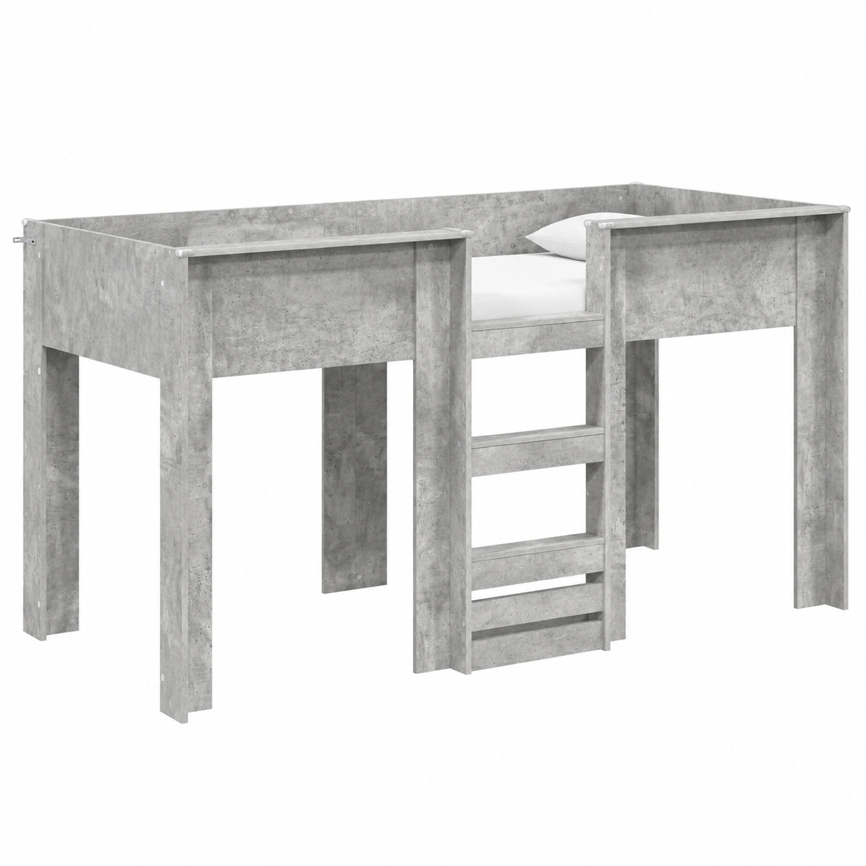 Letto a Castello Grigio per Bambini 80x200 cm, Design Salvaspazio Moderno in Legno Resistente