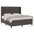 Letto Matrimoniale in Velluto Grigio Scuro con LED, Completo di Materasso e Topper 160 x 200 cm