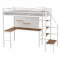 Letto a soppalco multifunzionale con scrivania integrata e scala con scaffali